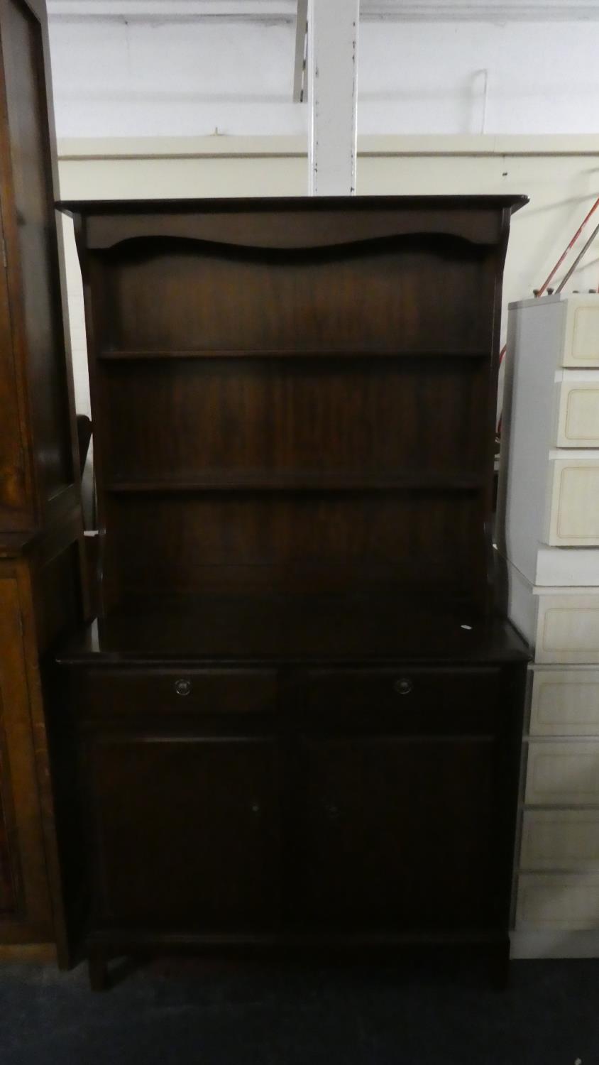 A Mahogany Dresser with Two Drawers Over Cupboard Drawers and Raised Plate Rack, 96cm Wide