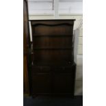 A Mahogany Dresser with Two Drawers Over Cupboard Drawers and Raised Plate Rack, 96cm Wide