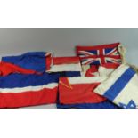 A Collection of Ten Fabric Flags to Include Red Ensign, Romania, Monte Carlo group, Hungary, Israel,