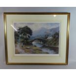 A Framed Limited Edition Darren Williams Print with Proof Stamp, Girl on Path Beside River
