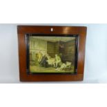 An Oak Framed Print Depicting Gentlemen Studying Plans, 64cm Wide