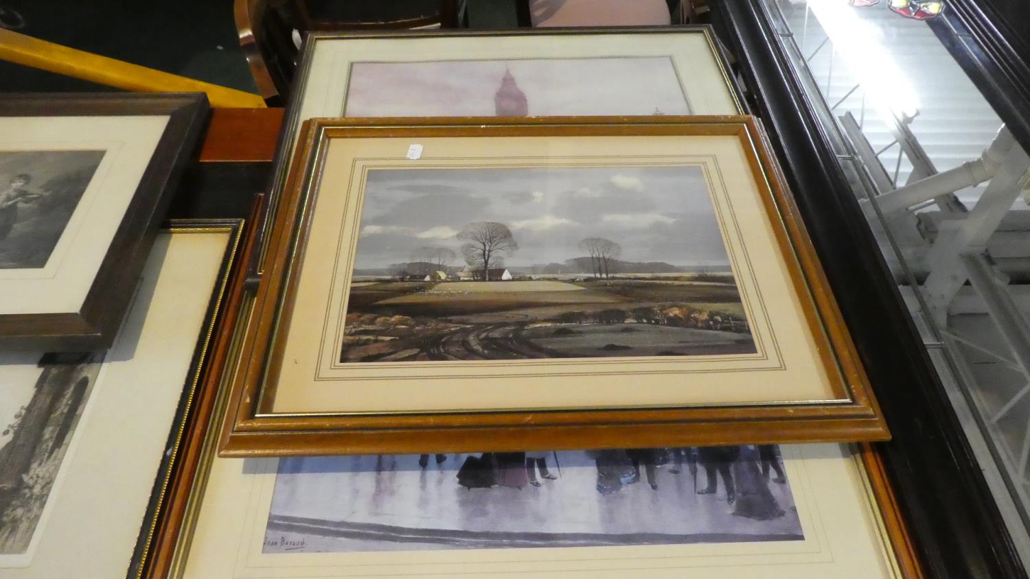 A Collection of Three Prints to Include Outside Vaudeville, Westminster Bridge and Winter Landscape