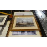 A Collection of Three Prints to Include Outside Vaudeville, Westminster Bridge and Winter Landscape