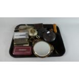 A Tray of Sundries to Include Dressing Table Mirrors, Razors and Shavers, Glove Stretchers,