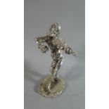 A Continental Silver Study of a Musician Playing Violin, 13.5cm High