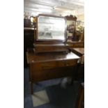 An Edwardian Galleried Bedroom Chest of Two Short and One Long Drawers Together with Matching