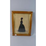 A Late 19th Century Framed Silhouette of a Maiden, 35cm high