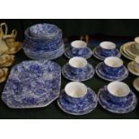 A Collection Laura Ashley Chintzware Blue and White Dinner and Teawares to Include Six Trios,