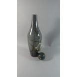 A Large Modern Glass Vase and Mdina Glass Christmas Bauble , Vase 48cm High