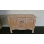 A Painted and Panelled Lift Top Coffer Chest, 83cm Wide