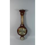 A Reproduction Mahogany Framed Wheel Barometer with Temperature Scale, 70cm high