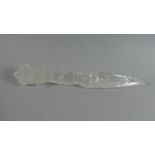 A Carved Nepalese Phurbu Ritual Dagger Made From Rock Crystal with Mask Head Pommel and Triangular