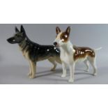 A Beswick Bull Terrier, no. 970 (Chip to Ear) Together with a Beswick Alsatian, no. 969