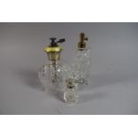 Three Dressing Table Scent Bottles, One Stamped Sterling and One Hallmarked but AF