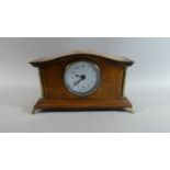 An Edwardian Brass Mounted Mantle Clock with Replacement Battery Movement, 27cm Wide