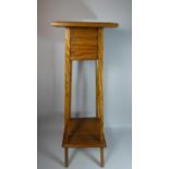 An Edwardian Oak Two Tier Square Topped Jardinier Stand, 94cm High