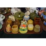 A Tray Containing Various Glazed Honey Pots, Jugs, Mint Sauce Pot etc