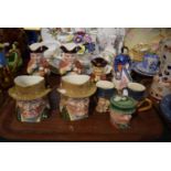 A Tray Containing Beswick Character Jugs and Character Pot, Toby Jugs etc