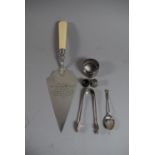 A Collection of Silver Plate to Include Presentation Trowel Dated April 1875