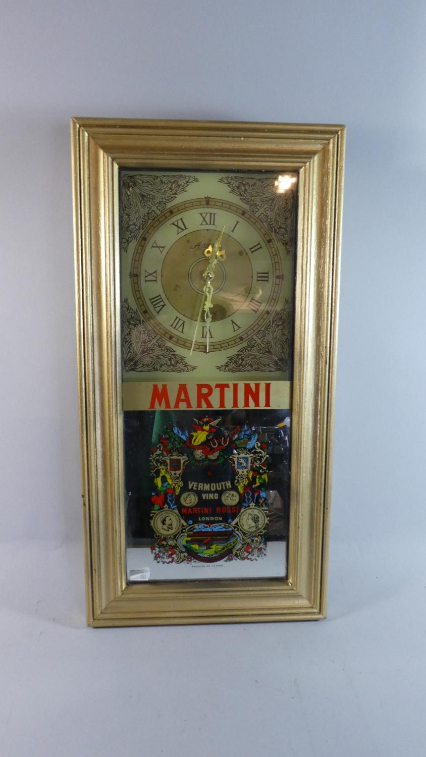 A Reproduction Martini Advertising Wall Clock with Battery Movement, 57cm High