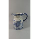 A Reproduction Blue and White Masons Style Pitcher Jug, 25cm High