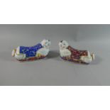 A Pair of Chinese Ceramic Pillows in the Form of Reclining Children, 7.5cm High