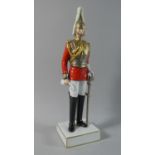 A Continental Porcelain Study of Guards Soldier, 25cm High