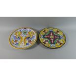 Two Continental Wall Hanging Ceramic Plaques, 31cm Diameter