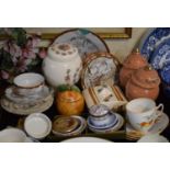 A Tray of Various Ceramics to Include Vintage Torquay Butter Dish, Pair of Vases, Marmalade Pot,