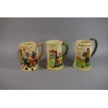 Three Crown Devon Musical Tankards all With Movements, One with Hairline