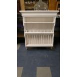 A White Painted Kitchen Plate and Shelf Rack, 93cm Wide