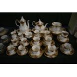 A Large Quantity of Royal Albert Old County Rose Tea and Coffeewares to Include Six Trios, Five