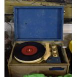 A Vintage Child's Transistor Record Player, 30cm Wide