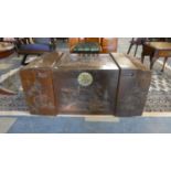 A Carved Oriental Camphor Wood Travelling Chest, 102cm Wide