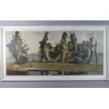 A Framed Modern Art Oil on Board, 112cm Long