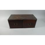 A Vintage Two Drawer Card Filing Box, 46cm Wide