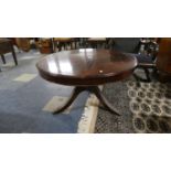 A Modern Mahogany Circular Coffee Table on Quadrant Support with Claw Feet, 91cm Diameter