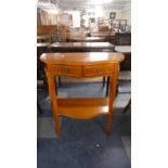 A Modern Two Tier Hall Telephone Table with Two Drawers to Top, 72cm Wide