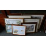 A Collection of Seven Framed Watercolours