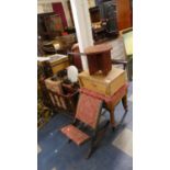 A Collection of Various Stools, Canteen Box, Gout Stool, Chair, Clothes Airer