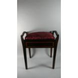 An Edwardian Inlaid Lift Top Upholstered Piano Stool, 52cm Wide