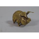 A Small Bronze Figure of a Pig, 4.5cm wide x 3cm high