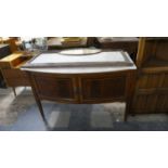 An Edwardian Inlaid Mahogany Marble Topped Bow Fronted Mirror Backed Wash Stand on Square Tapering