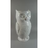 A Ceramic Novelty Stick Stand in the Form of An Owl, Repair to Rim, 48cm high