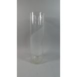 A Cylindrical Etched Glass Vase, 50cm high
