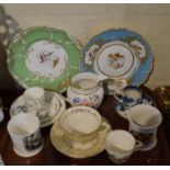 A Tray Containing Various Cabinet Cups and Saucers to Include Coalport Trio, Ironbridge Mug, Cabinet