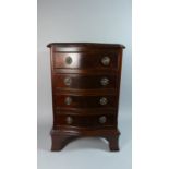 A Small Mahogany Serpentine Front Chest of Four Drawers On Bracket Feet, 40cm Wide and 61cm High