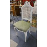 A White Painted Caned Backed Bedroom Chair