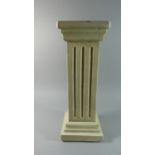 A Reconstituted Marble Effect Cast Reeded Plinth with Square Top, 53cm high