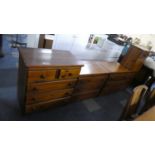 A Collection of Stained Pine Bedroom Furniture to Include Two Three Drawer Chests, Chest of Two